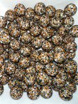 Western Flower Print Silicone Beads - 10 Per Bag