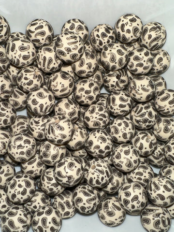 Bandana CreamPrint Silicone Beads - 10 Per Bag