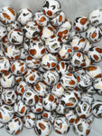 Halloween Print Silicone Beads - 10 Per Bag