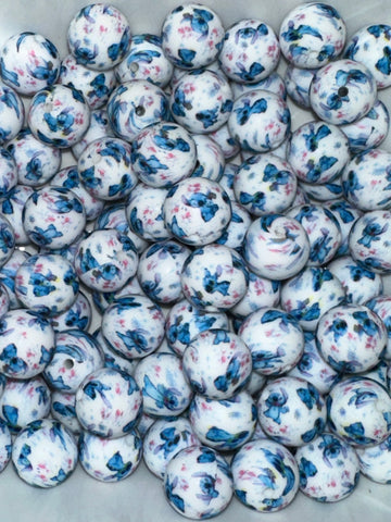 Stitch Print Silicone Beads - 10 Per Bag