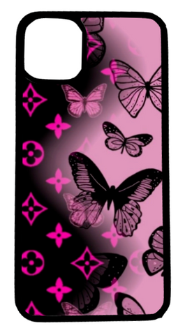 LV Black/Hot Pink Butterfly